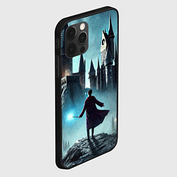 Чехол для iPhone 12 Pro Гарри Поттер перед Хогвартсом - нейроарт фантазия, цвет: 3D-черный — фото 2