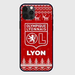 Чехол для iPhone 12 Pro Новогодний Lyon с оленями, цвет: 3D-черный