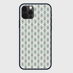 Чехол iPhone 12 Pro Вертикальный узор с геометрическим рисунком
