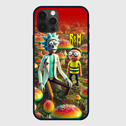 Чехол iPhone 12 Pro Рик и Морти заблудились в мухоморном поле