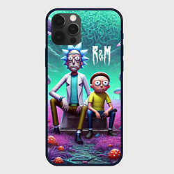 Чехол iPhone 12 Pro Рик и Морту на сказочной грибной планете - нейроар