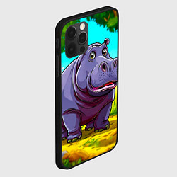 Чехол для iPhone 12 Pro Гиппопотамчик, цвет: 3D-черный — фото 2