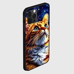 Чехол для iPhone 12 Pro Рыжий котик в космосе, цвет: 3D-черный — фото 2