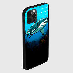 Чехол для iPhone 12 Pro Акула в синем море, цвет: 3D-черный — фото 2