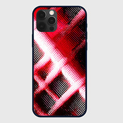Чехол iPhone 12 Pro Красная сеть на чёрном фоне
