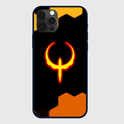Чехол iPhone 12 Pro Квейк соты огненное лого