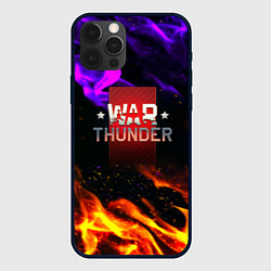 Чехол iPhone 12 Pro Warthunder neon flame