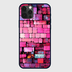 Чехол для iPhone 12 Pro Pink bricks, цвет: 3D-черный