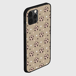 Чехол для iPhone 12 Pro Футбольные мячи и звезды, цвет: 3D-черный — фото 2