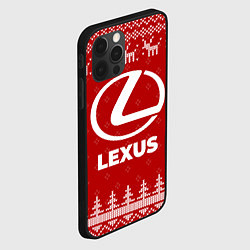 Чехол для iPhone 12 Pro Новогодний Lexus с оленями, цвет: 3D-черный — фото 2