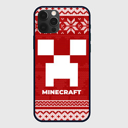 Чехол iPhone 12 Pro Новогодний Minecraft