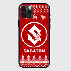 Чехол для iPhone 12 Pro Новогодний Sabaton с оленями, цвет: 3D-черный