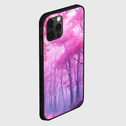Чехол для iPhone 12 Pro Розовый лес, цвет: 3D-черный — фото 2