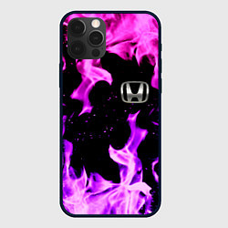 Чехол для iPhone 12 Pro Honda flame pink, цвет: 3D-черный