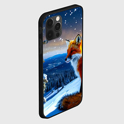 Чехол для iPhone 12 Pro Лисичка в зимнем лесу, цвет: 3D-черный — фото 2