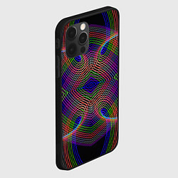 Чехол для iPhone 12 Pro Оптические волны текстура, цвет: 3D-черный — фото 2