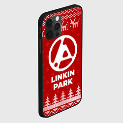 Чехол для iPhone 12 Pro Новогодний Linkin Park 2024 с оленями, цвет: 3D-черный — фото 2