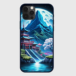 Чехол iPhone 12 Pro Пейзаж Японии и горы