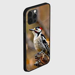 Чехол для iPhone 12 Pro Дятел в лесу, цвет: 3D-черный — фото 2