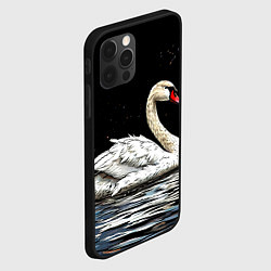 Чехол для iPhone 12 Pro Белый лебедь ночью, цвет: 3D-черный — фото 2