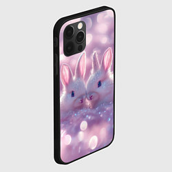 Чехол для iPhone 12 Pro Влюбленные зайчики, цвет: 3D-черный — фото 2