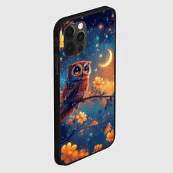 Чехол для iPhone 12 Pro Сова на ветке, цвет: 3D-черный — фото 2