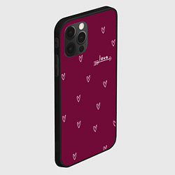 Чехол для iPhone 12 Pro Сердца ко дню Святого Валентина, цвет: 3D-черный — фото 2