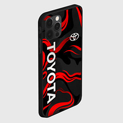 Чехол для iPhone 12 Pro Toyota - красные языки пламени, цвет: 3D-черный — фото 2