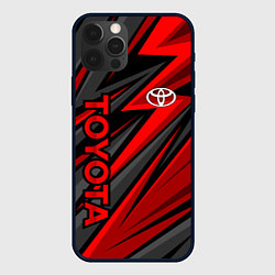 Чехол для iPhone 12 Pro Toyota - красный спортивный, цвет: 3D-черный