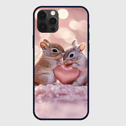 Чехол iPhone 12 Pro Влюбленные белочки с сердечком