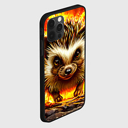 Чехол для iPhone 12 Pro Еж в огне, цвет: 3D-черный — фото 2