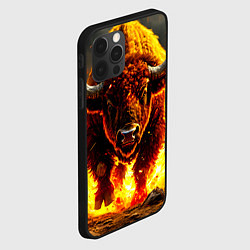 Чехол для iPhone 12 Pro Буйвол в огне, цвет: 3D-черный — фото 2