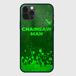 Чехол iPhone 12 Pro Chainsaw Man - green gradient посередине