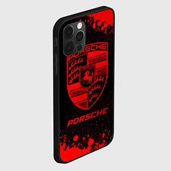 Чехол для iPhone 12 Pro Porsche - red gradient, цвет: 3D-черный — фото 2