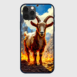 Чехол для iPhone 12 Pro Козел в огне, цвет: 3D-черный