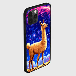 Чехол для iPhone 12 Pro Лама и звездное небо, цвет: 3D-черный — фото 2