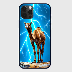 Чехол для iPhone 12 Pro Верблюд и удар молнии, цвет: 3D-черный
