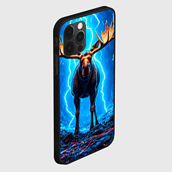 Чехол для iPhone 12 Pro Лось и молния, цвет: 3D-черный — фото 2