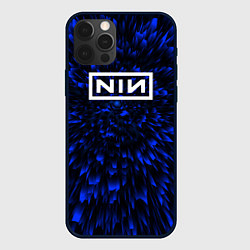 Чехол для iPhone 12 Pro Nine Inch Nails blue energy, цвет: 3D-черный