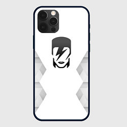 Чехол для iPhone 12 Pro David Bowie white poly, цвет: 3D-черный