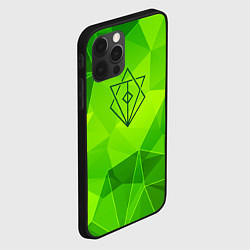 Чехол для iPhone 12 Pro In Flames green poly, цвет: 3D-черный — фото 2