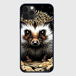 Чехол iPhone 12 Pro Ёжик на черном