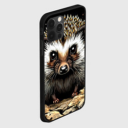 Чехол для iPhone 12 Pro Ёжик на черном, цвет: 3D-черный — фото 2