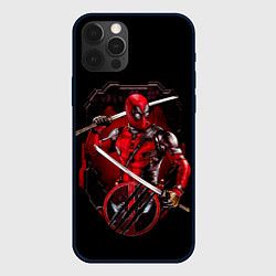 Чехол iPhone 12 Pro Дэдпул с катанами