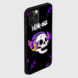 Чехол для iPhone 12 Pro Blink 182 неоновый череп, цвет: 3D-черный — фото 2