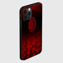 Чехол для iPhone 12 Pro AC Milan red poly, цвет: 3D-черный — фото 2