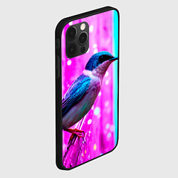 Чехол для iPhone 12 Pro Ласточка на фиолетовой стене, цвет: 3D-черный — фото 2