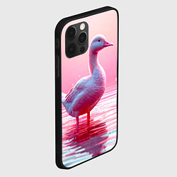 Чехол для iPhone 12 Pro Гусь на розовом озере, цвет: 3D-черный — фото 2