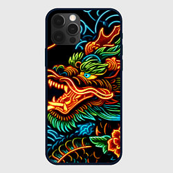 Чехол iPhone 12 Pro Japanese neon dragon - irezumi