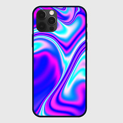 Чехол iPhone 12 Pro Жидкие неоновые волны краски